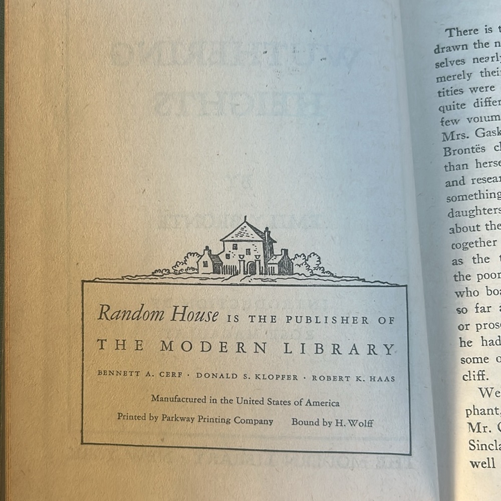 Vintage Wuthering Heights Book  by Emily Bronte Modern Library Hardcover - Picture 4 of 7